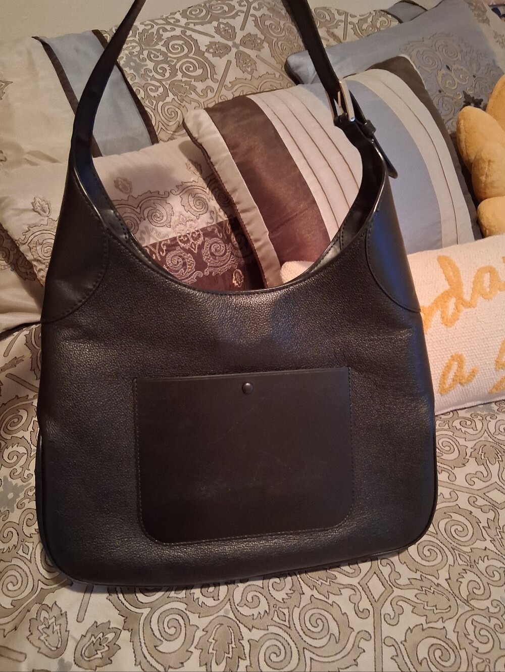 kate spade black leather shoulder bag with gold logo - Picture 8 of 10